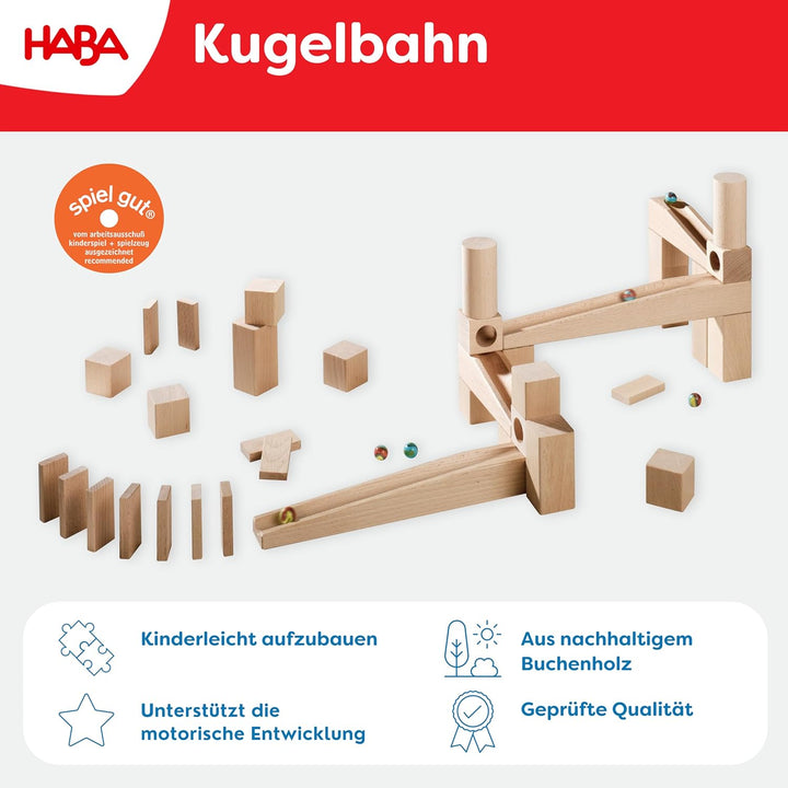 HABA 1128 Ball Track – First Playing - with 45 pcs. for 4 Years and Up (Made in Germany)