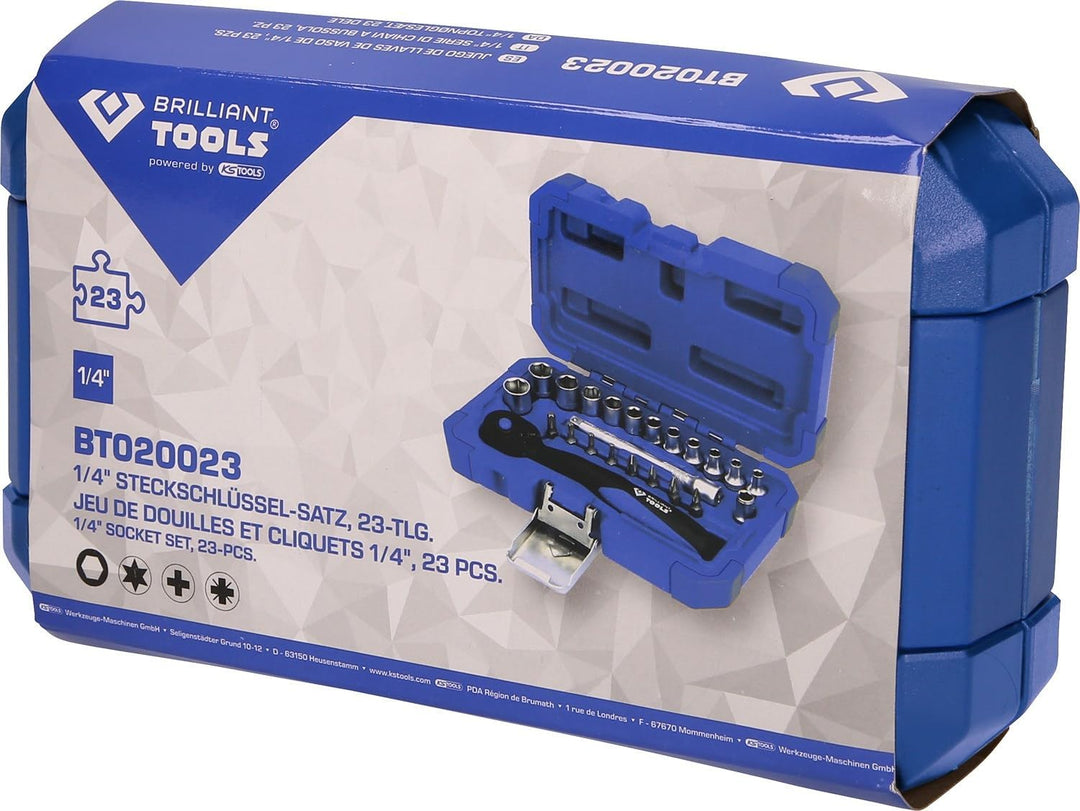 BRILLIANT TOOLS BT020023 1/4" Steckschlüssel-Satz, 23-tlg [Powered by KS TOOLS] 23-tlg., 23-tlg.