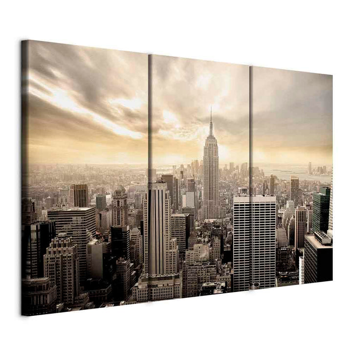 murando - Wandbilder XXL New York 135x90 cm Vlies Leinwandbild 3 Teilig Kunstdruck modern Wandbilder