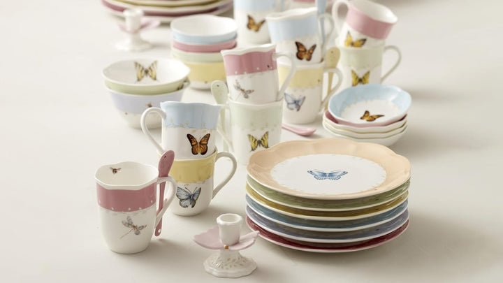 Lenox Tassen-Set mit Schmetterlingswiese, Weiss, 4 Stück, Tasse