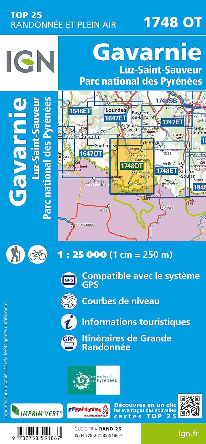 Gavarnie 1:25 000 (TOP 25), Karte