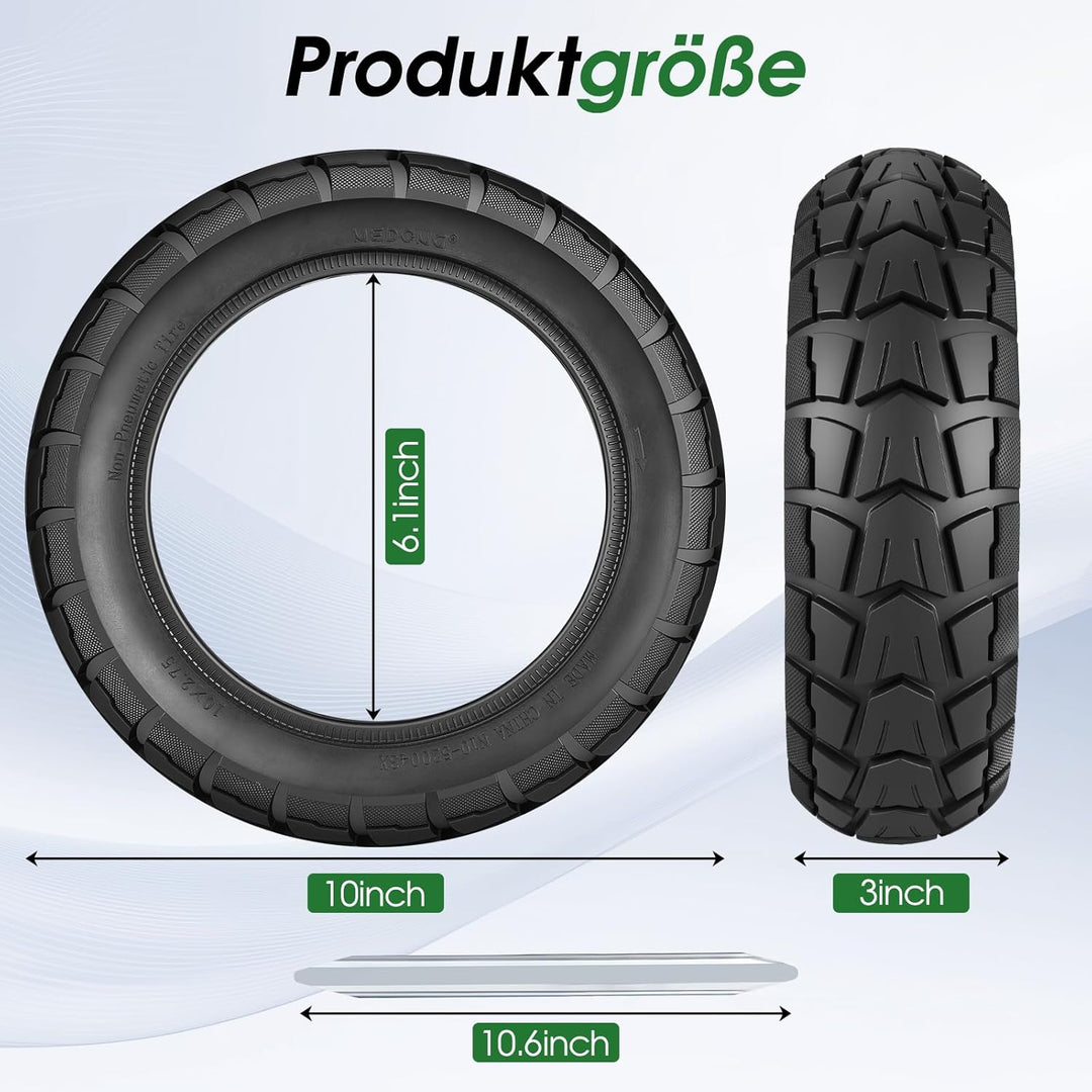 COASTA 10x2.75 Solid Scooter Reifen,70/65-6.5 Vollgummireifen für Elektroroller 10x2.70 Ersatzreifen