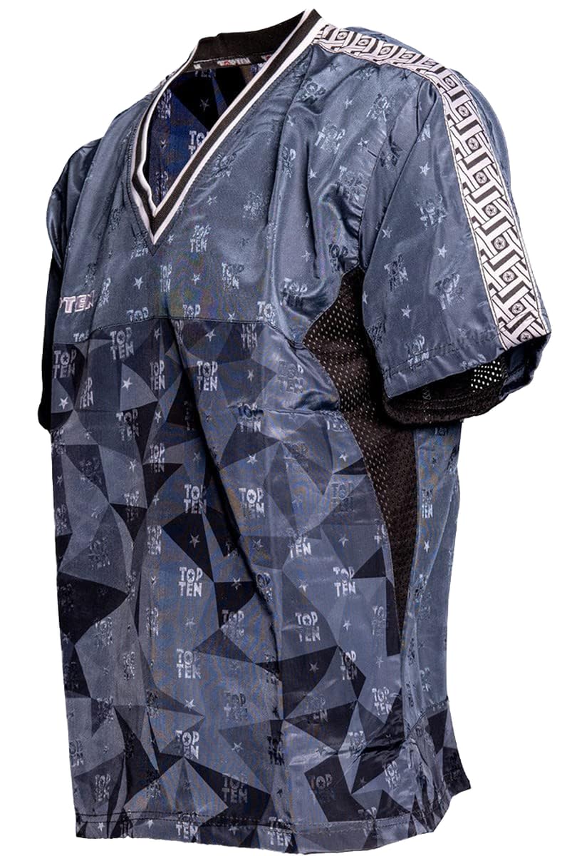 T-Shirt mit V-Ausschnitt zum Kickboxen „Kickboxjacke Prism“ Schwarz M, Schwarz M