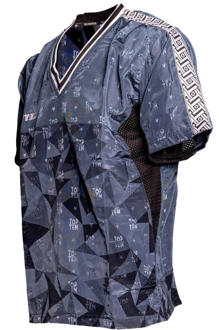T-Shirt mit V-Ausschnitt zum Kickboxen „Kickboxjacke Prism“ Schwarz M, Schwarz M