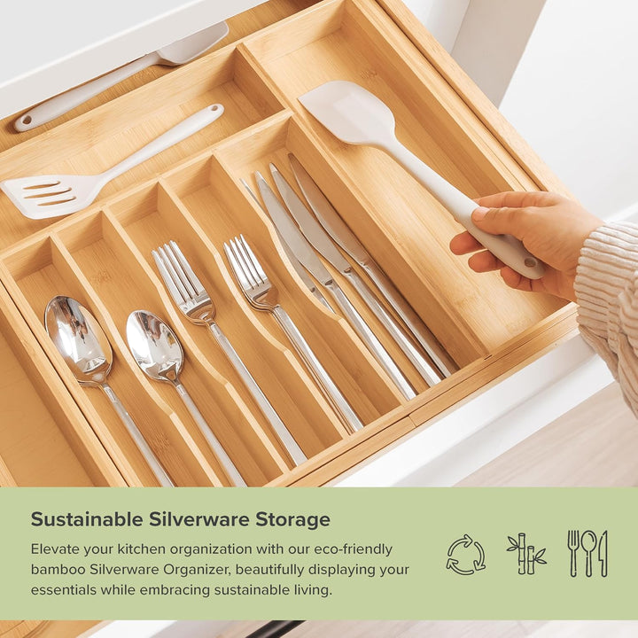 KitchenEdge Besteckkasten und Utensilien-Organizer für Küchenschublade, erweiterbar auf 71 cm Breite