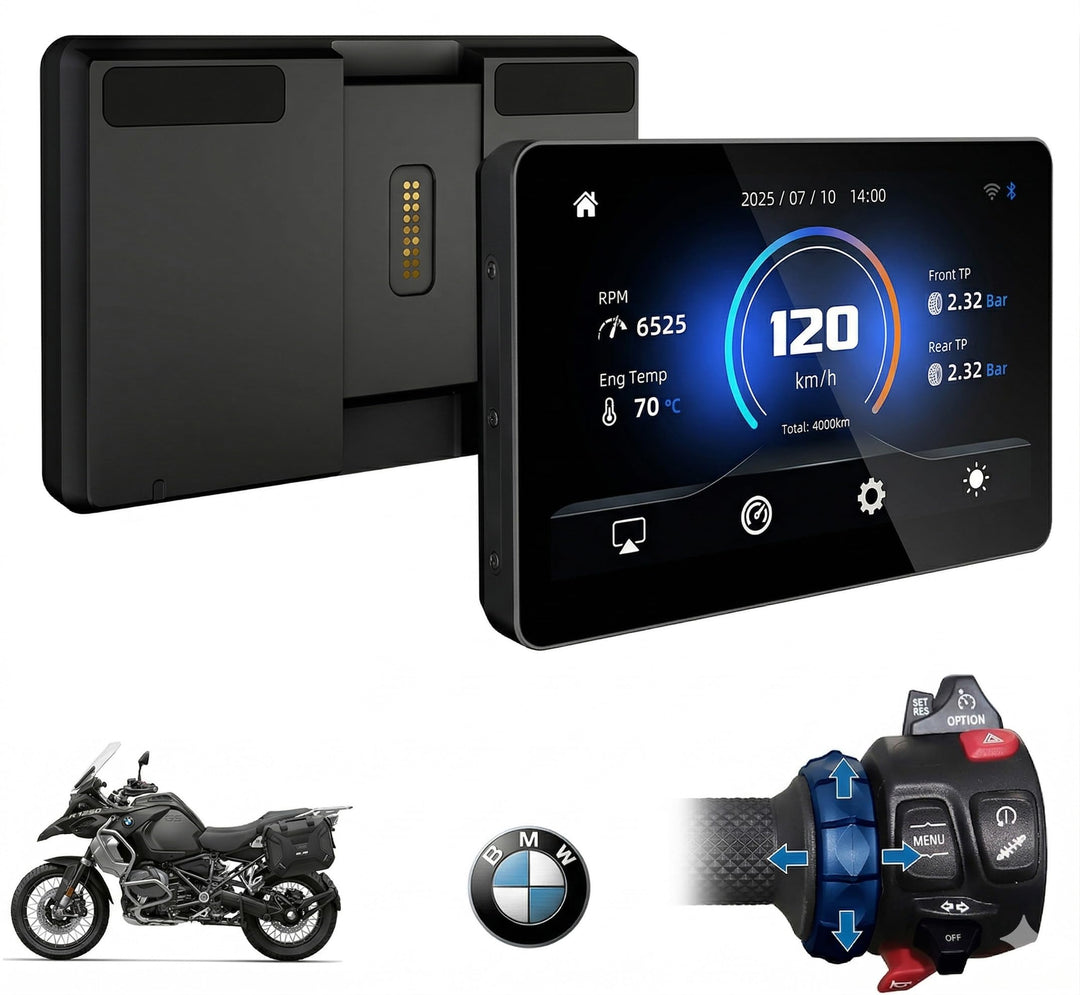6,2" Motorrad Display für BMW R1200GS R1250GS F800 F900 S1000XR, Kabelloses CarPlay &amp; Android Auto (