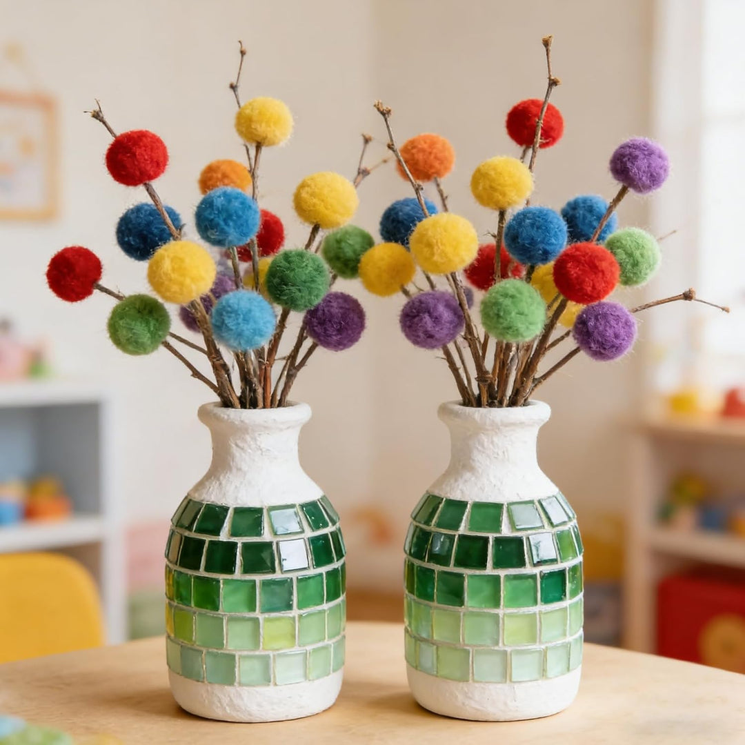 1100 Stück Mosaiksteine zum Basteln, 1kg Kristall Mosaik Bastelset, 1x1 CM Bunte Steine Mosaikfliese