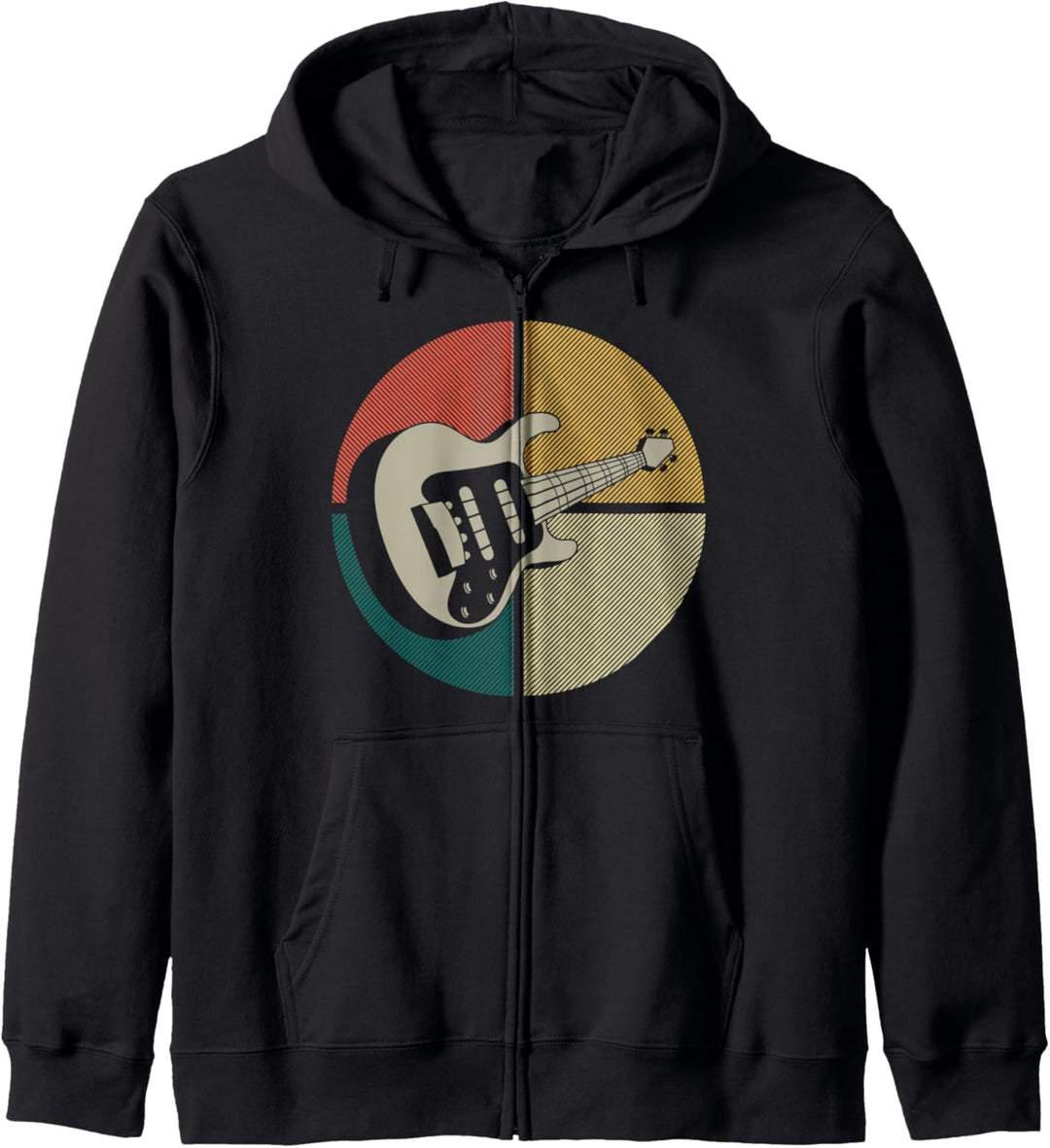 Bassspieler Rock Musikinstrument Bassist Retro Bass Gitarre Kapuzenjacke