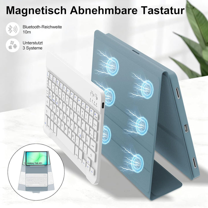 IVEOPPE Hülle mit Tastatur für Samsung Galaxy Tab A11 Plus 11 Zoll 2025, Tastatur für Samsung Teblet