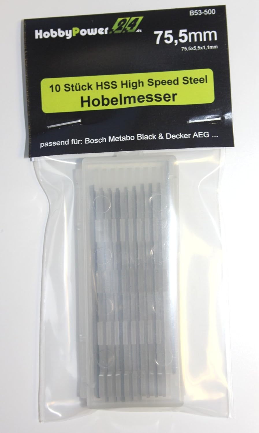 10 Stück HSS High Speed Steel Wendemesser/Hobelmesser 75,5x5,5x1,1 Passend für Black&Decker B&D / DN