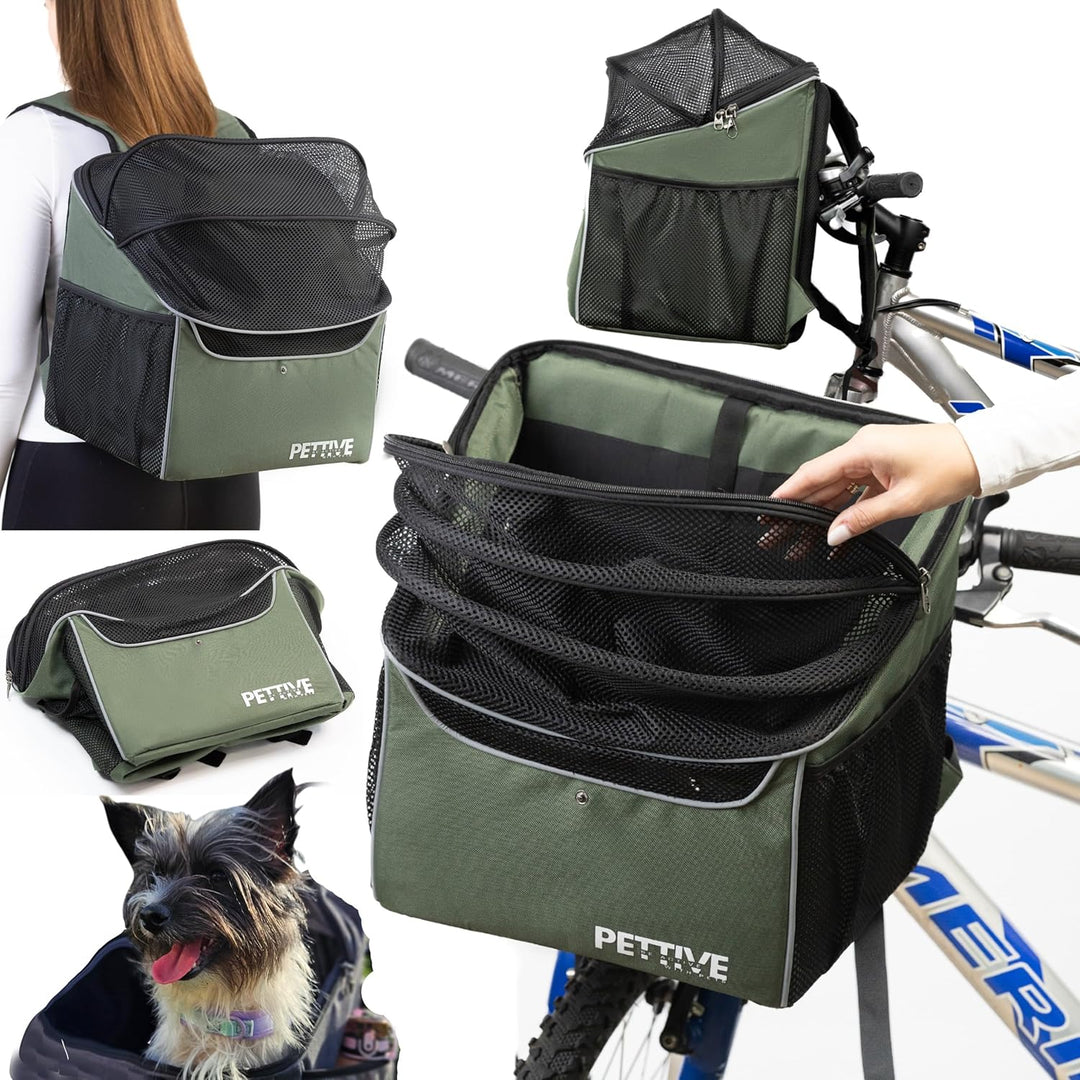 Fahrradkorb für Hunde, Fahrradkorb für Katzen, Rucksack für Hunde, Katzentransportbox mit Regenabdec