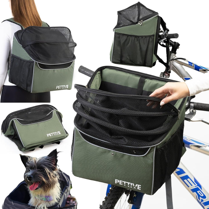 Fahrradkorb für Hunde, Fahrradkorb für Katzen, Rucksack für Hunde, Katzentransportbox mit Regenabdec