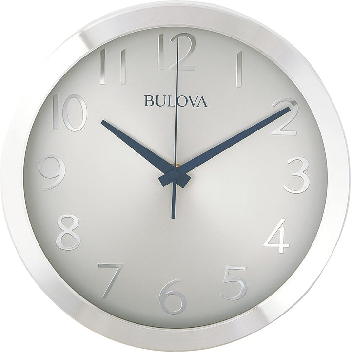 Bulova C4844 Winston Wanduhr, Aluminium, Silber, 9 inches
