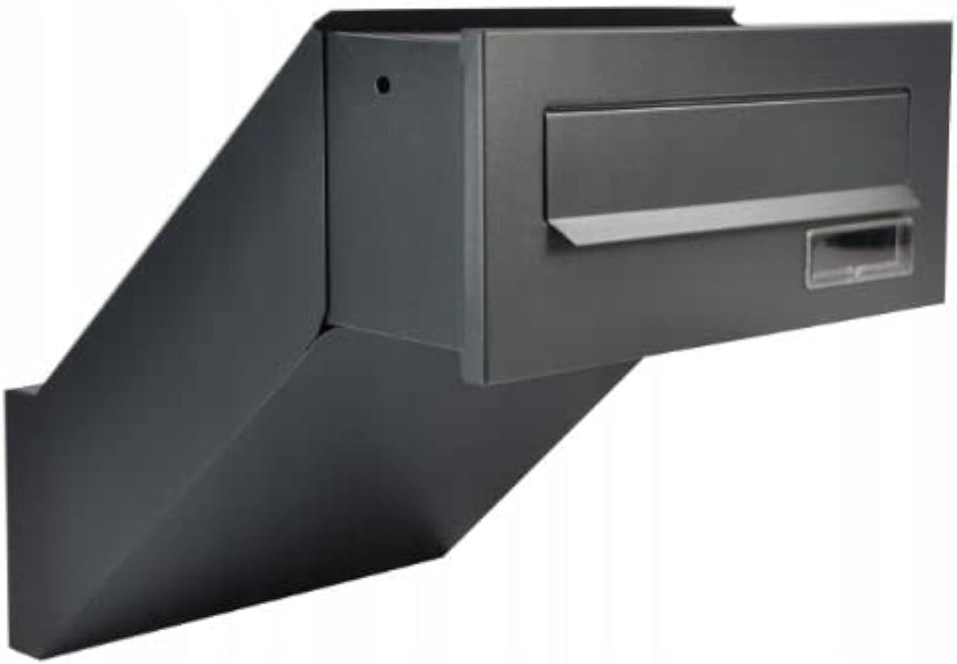 Mauerdurchwurf Briefkasten Anthrazit Grau RAL 7016 Einbaubriefkasten