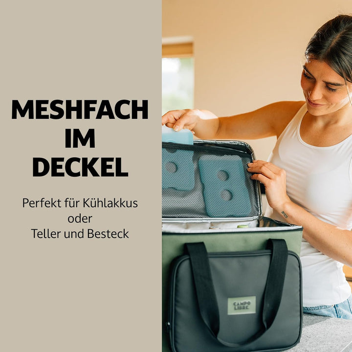 Campo Libre.® Hulk I Premium Camping Kühltasche 30l & 20l I Kühltasche klein mit Wasserdichten Reiss
