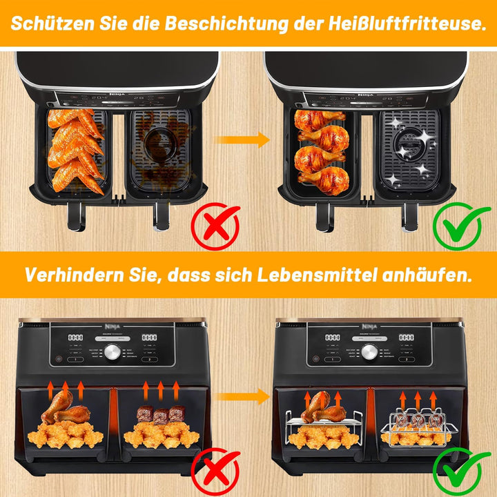 Heissluftfritteuse Zubehör - Airfryer Zubehör für Ninja Foodi Max Dual Zone AF400EU, AF300EU, AF400E