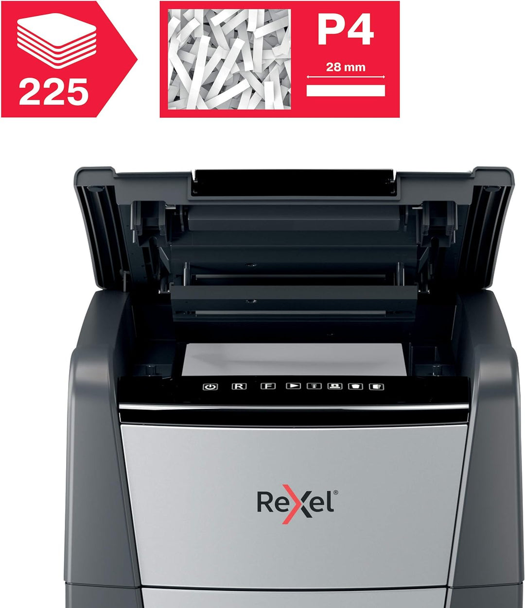 Rexel Optimum AutoFeed+ 225X Automatischer Aktenvernichter, 225 Blatt automatisch, Sicherheitsstufe