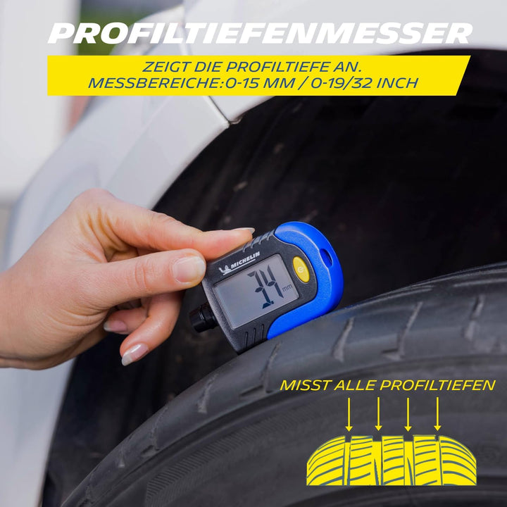 MICHELIN 9526 Reifendruck Prüfer Digitaler Luftdruckprüfer Reifen Manometer mit Profiltiefenmesser R