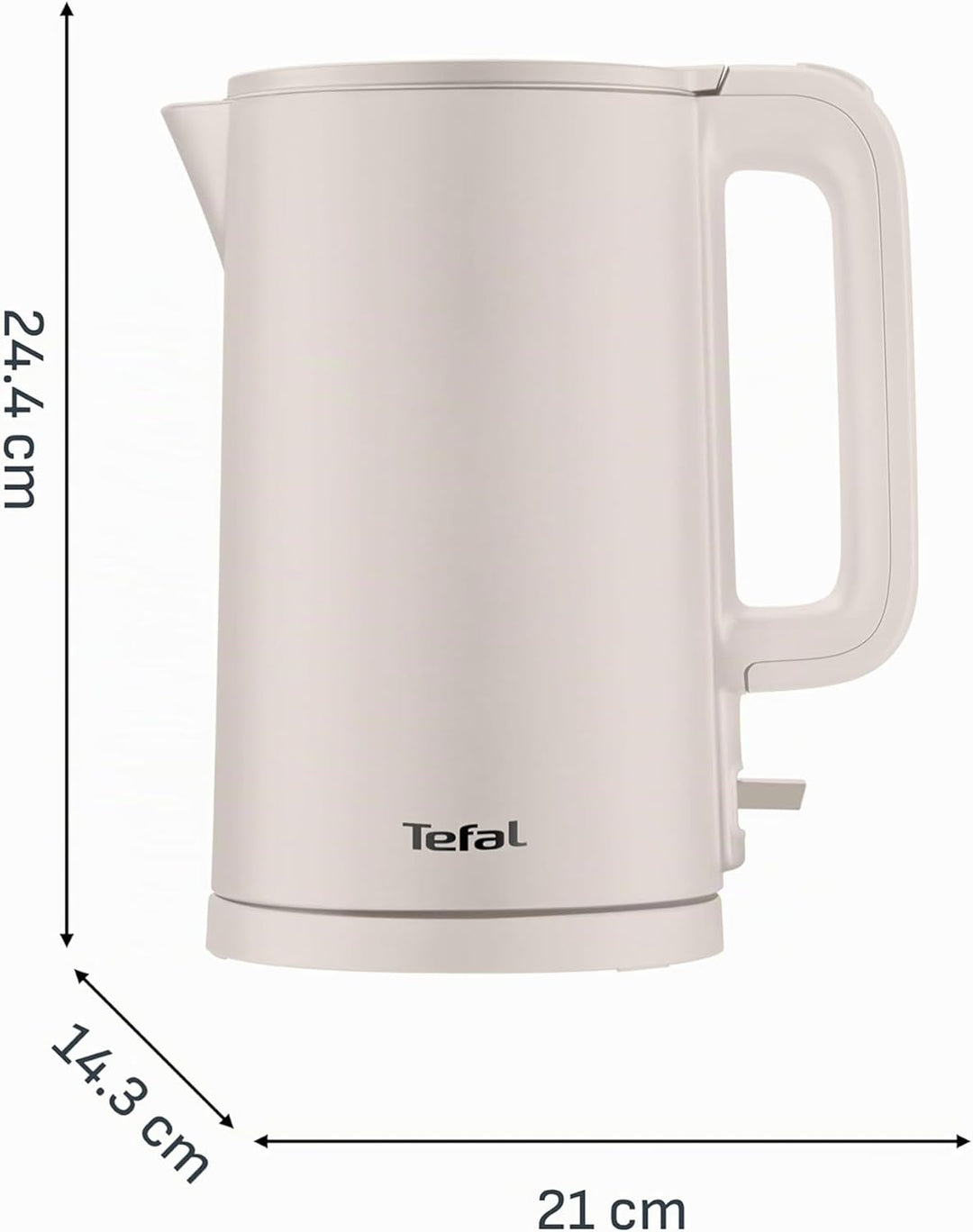 Tefal ThermoProtect Elektrischer Wasserkocher, Safe to Touch, 1500 W, Hellgrau und Innenseite aus Ed