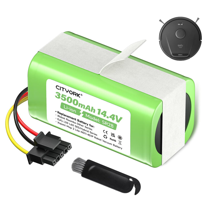 CITYORK 3500mAh/14,4V Ersatzakku für Eufy L50/L60 SES, für iRobot Roomba Y0110/Y011040, Y0140, Y0112