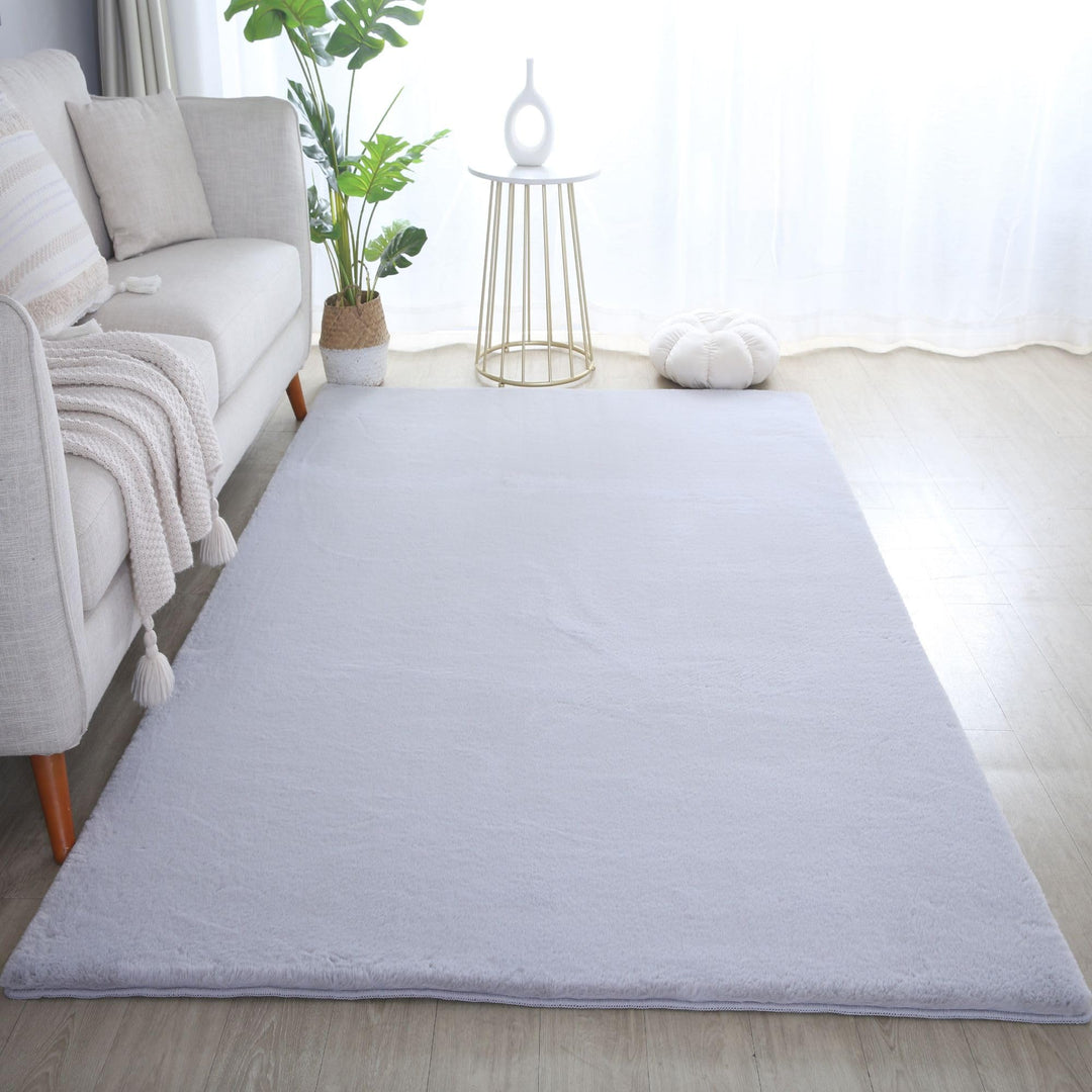 Carpetsale24 Teppich Wohnzimmer Einfarbig Modern Design 160 x 230 cm Silberfarbe - Hochflor Teppich