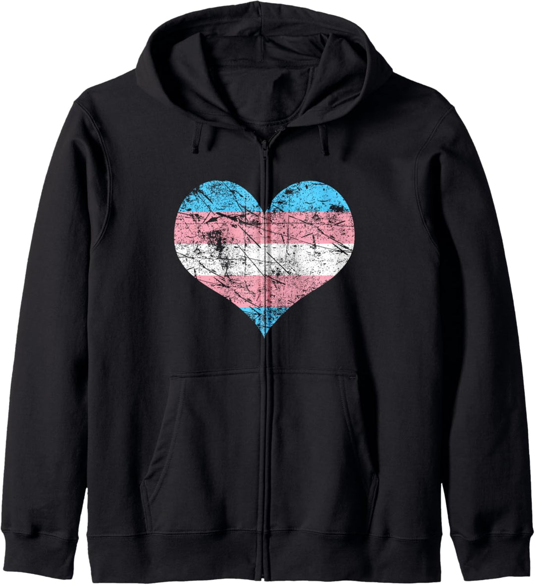 Transgender Pride Heart Flag Support Trans Vintage Kapuzenjacke