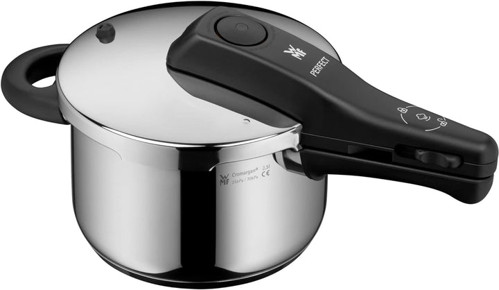 WMF Perfect Schnellkochtopf Induktion 2,5l, Dampfkochtopf, grosses Kochsignal, 2 Kochstufen, abnehmb