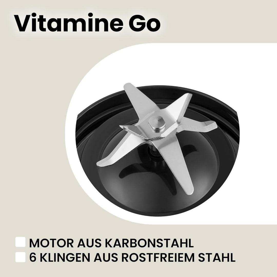 ZEEGMA Vitamine GO Tragbarer Mixer für Cocktails und Smoothies 300W, Personal Blender, Mini-Mixer 45