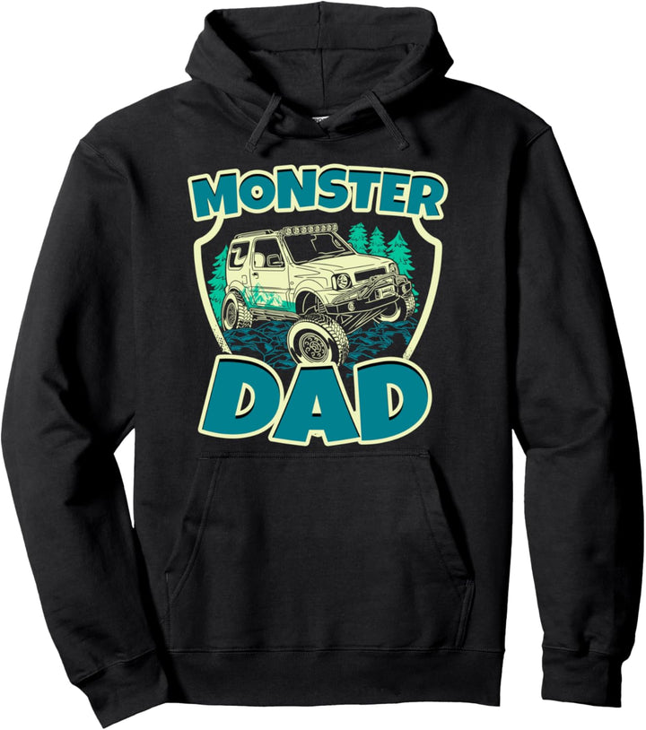 Vintage Monster Truck Dad Gifts Best Themed Fathers Day Gift Pullover Hoodie