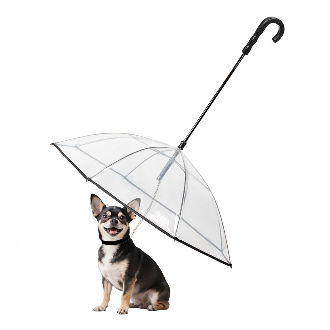 Enjoying Hunde Regenschirm für Kleine Hunde, Kleiner Hundeschirm mit Leine, Regenschirm für Hunde Sp