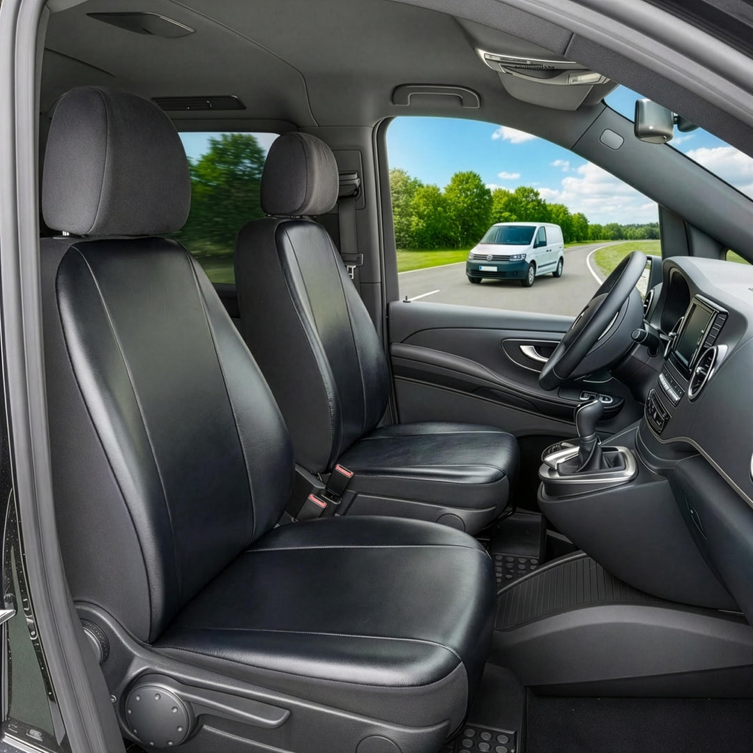 Walser Transporter Sitzbezüge Auto kompatibel mit Mercedes-Benz Citan W415, 2 Einzelsitze vorne, Aut