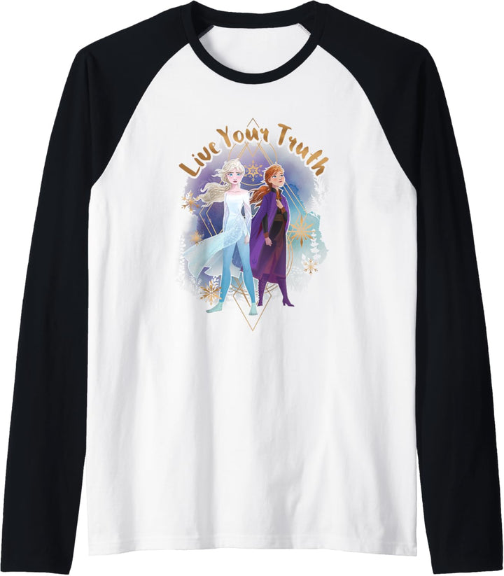 Disney Frozen 2 Elsa Anna Live Your Truth Geometric Portrait Raglan