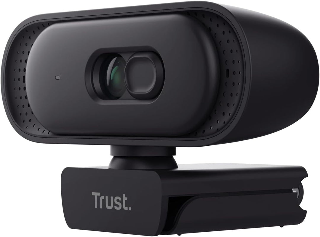 Trust Ovala 2K QHD Webcam mit Mikrofon und Blickschutzfilter, 75° Sichtfeld, USB-C/USB-A, Fester Fok