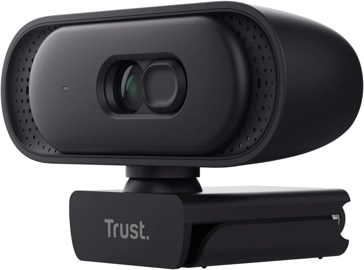 Trust Ovala 2K QHD Webcam mit Mikrofon und Blickschutzfilter, 75° Sichtfeld, USB-C/USB-A, Fester Fok