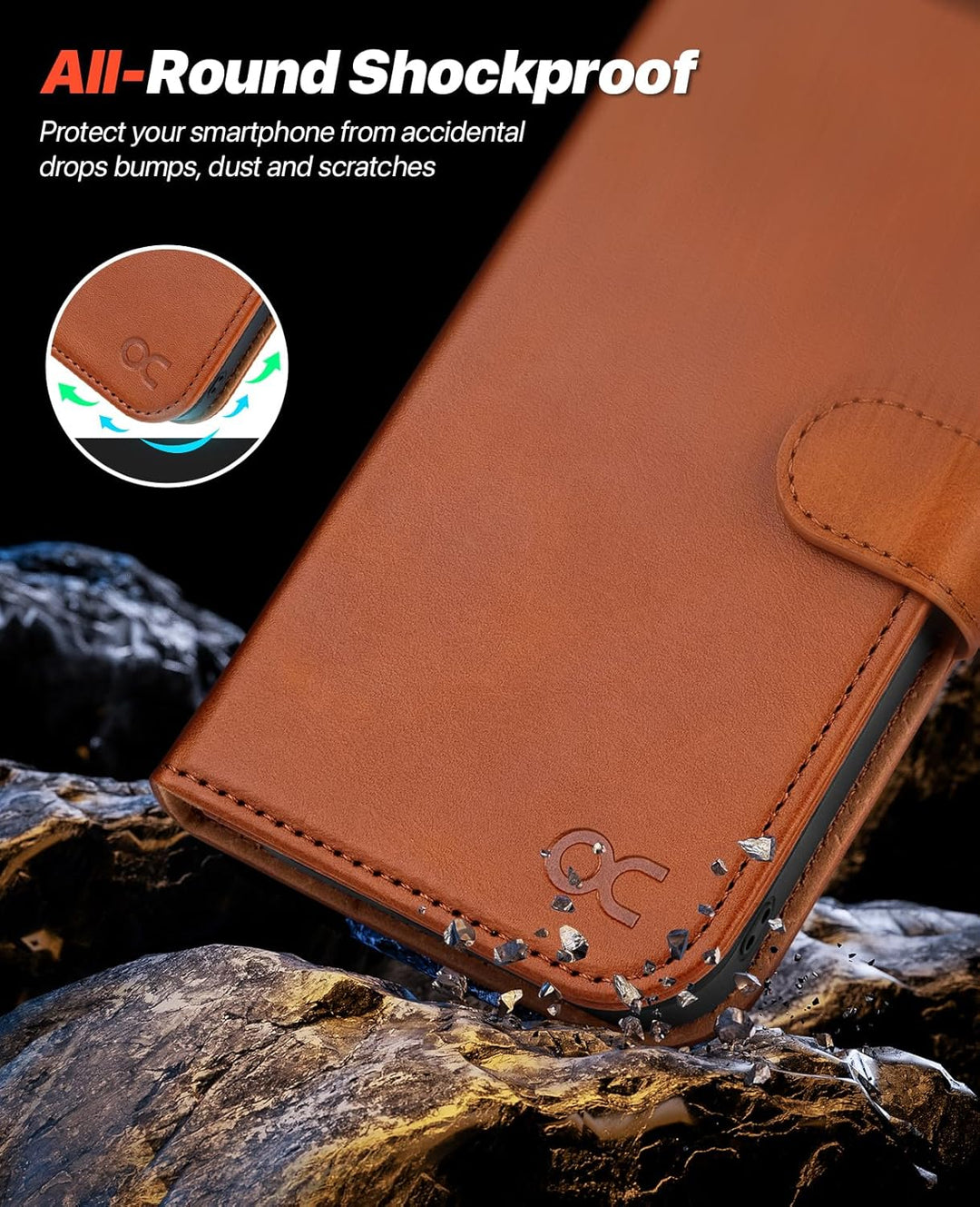 OCASE Kompatibel für iPhone 13 Hülle(2in1) Leder Stossfestes Case, Abnehmbare magnetische, Mit Hands