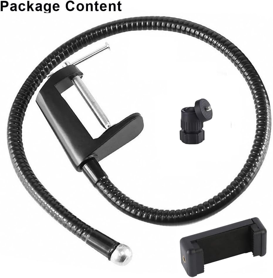 Tencro Webcam-Ständer, Handyhalterung, 68,6 cm, Verstellbarer Schwanenhals, Schreibtisch-Klemmhalter
