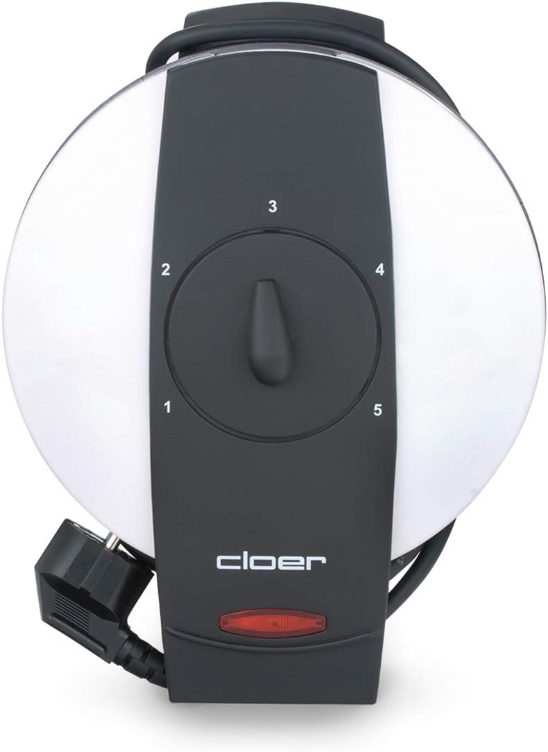 Cloer 261 Hörncheneisen für hauchdünne, knusprige Hörnchen, 800 W, Hörnchengrösse 14,5 cm Durchmesse