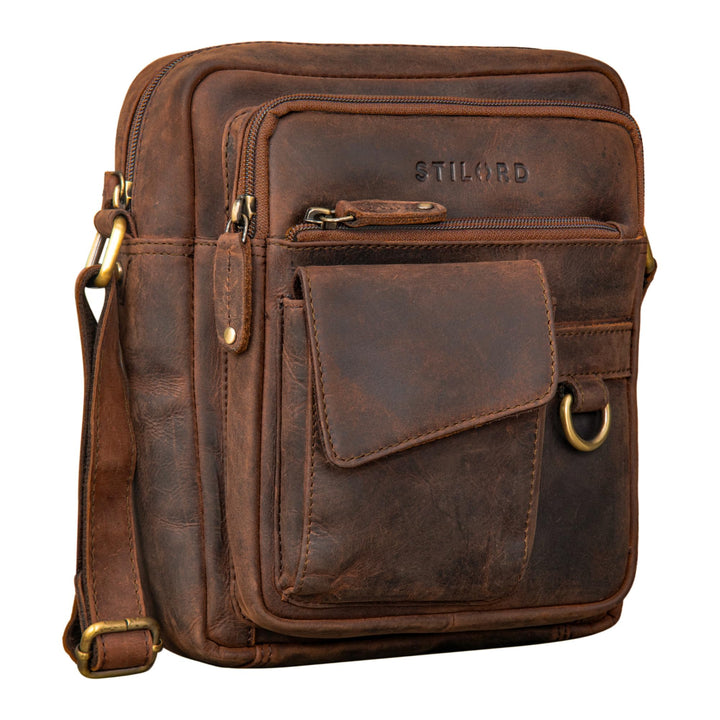 STILORD Ryan Crossbody Tasche Herren Leder Kleine Herrentasche zum Umhängen Vintage Ledertasche 9,7