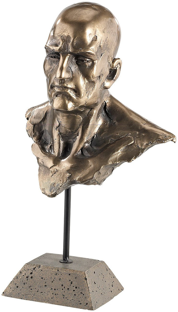 Carlo Milano portraitbüste: Männliche Portrait-Büste, Kunstharz-Guss in Bronzeoptik (Statue, Deko-St