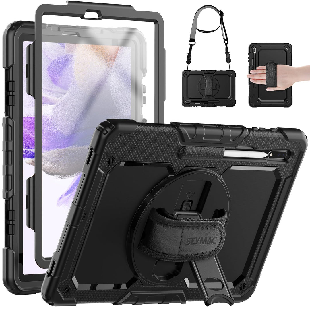 SEYMAC Hülle für Samsung Galaxy Tab S7 FE 2021/S8 Plus 2022/S7 Plus 2020 12,4 Zoll, Stossfest Hülle