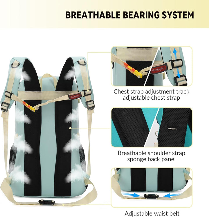 Bseash 40L Leichter wasserdichter Wanderrucksack mit Regenschutz, Outdoor Sport Reise Tagesrucksack