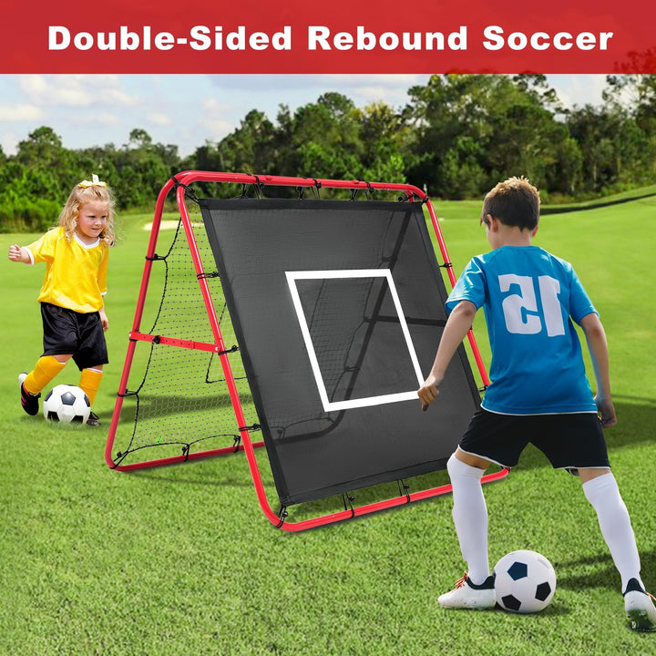 BAGAIL Doppelseitiges Rebounder-Netz, Fussballnetze, verstellbare Winkel, anpassbare Struktur, Rebou