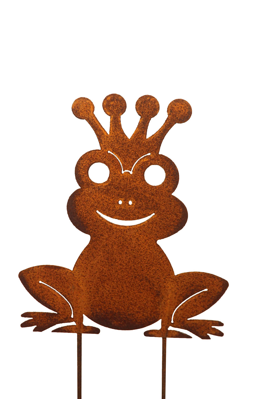 Gartenstecker Froschkönig Frosch Beetstecker Topfstecker Metall Rost Gartendeko Edelrost rostige Dek