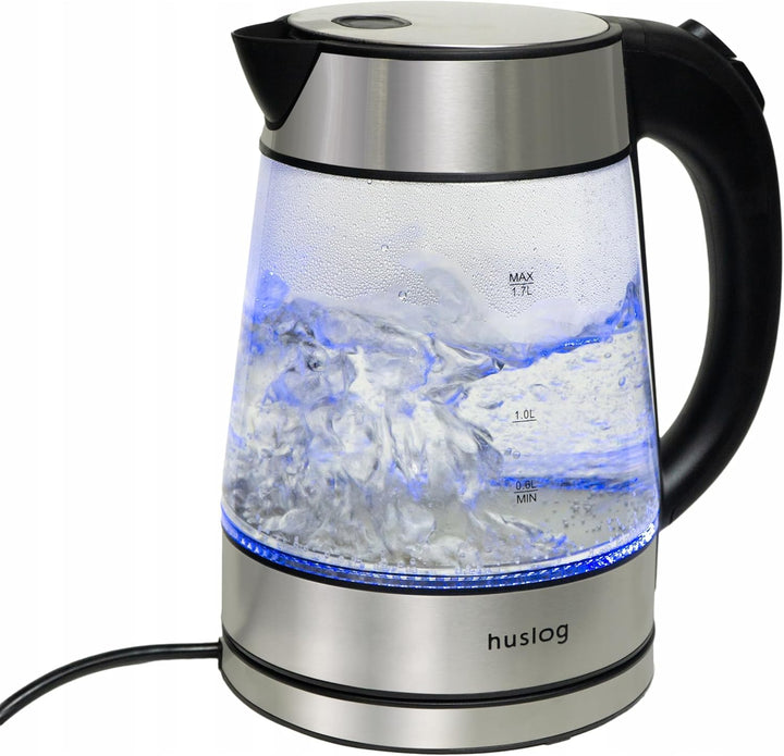 Wasserkocher Glas 1,7 Liter, 2200 Watt, LED-Beleuchtung, 100% BPA Frei, Verdicktes Glas Wasserkocher
