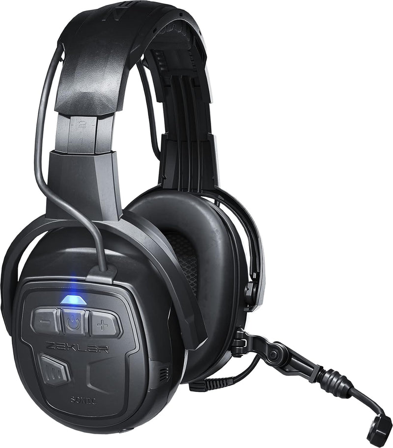 Zekler SONIC 550 Kapselgehörschutz mit integrierten Kopfhörern und Mikrofon | kabellos Musik hören &