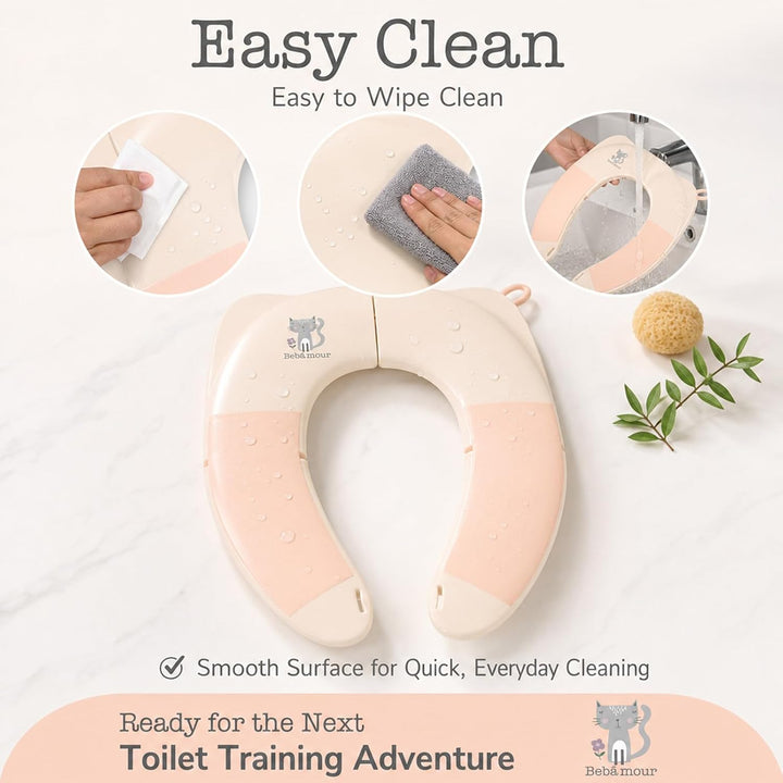 Bebamour klappbarer Kleinkind-Toilettensitz, tragbarer Reise-Toilettentrainer mit rutschfesten Aufla