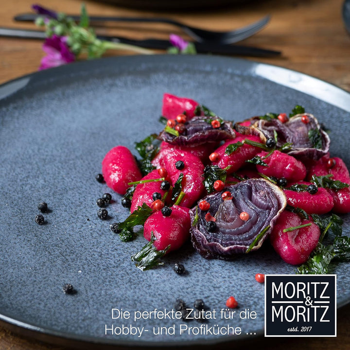 Moritz & Moritz VIDA 6er Dinner Teller Set Blau - Dinnerteller für 6 Personen - Porzellan spülmaschi