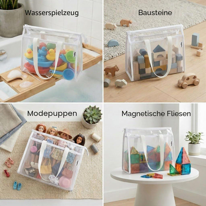 holay 4er-Packung PVC mit Reissverschluss Blocks Set, Spielzeug, Ton, Brettspiel Aufbewahrung Organi