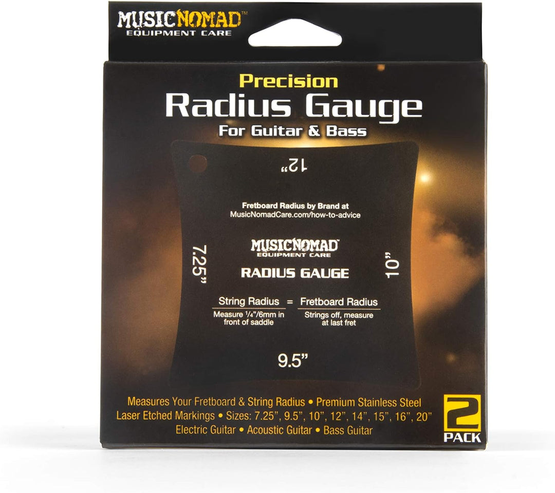 MusicNomad MN603 Precision Fretboard and String Radius Gauge Tool - 2 pc. Set