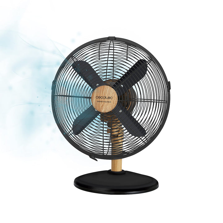 Cecotec Tischventilator EnergySilence 600 WoodDesk. 40 W, Holzoptik-Finish, Durchmesser 12" mit 4 Bl